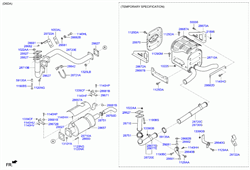 Глушитель Hyundai HD120 D6DA22 286506B540 (схема)